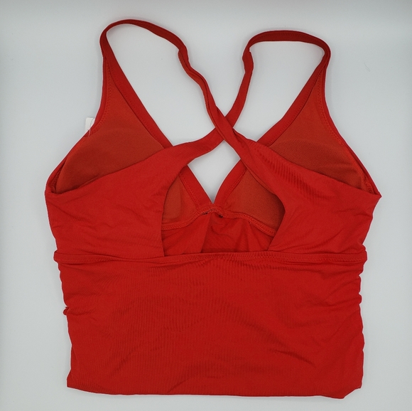 Athleta red side scrunch bikini swim tank top - Picture 9 of 11